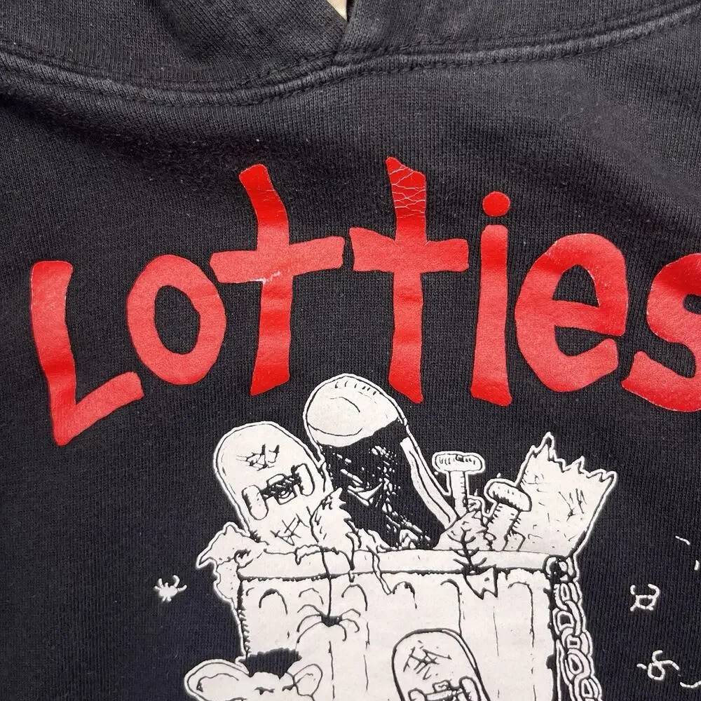 Lotties‎ skateshop hoodie black vintage y2k sweatshirt size small